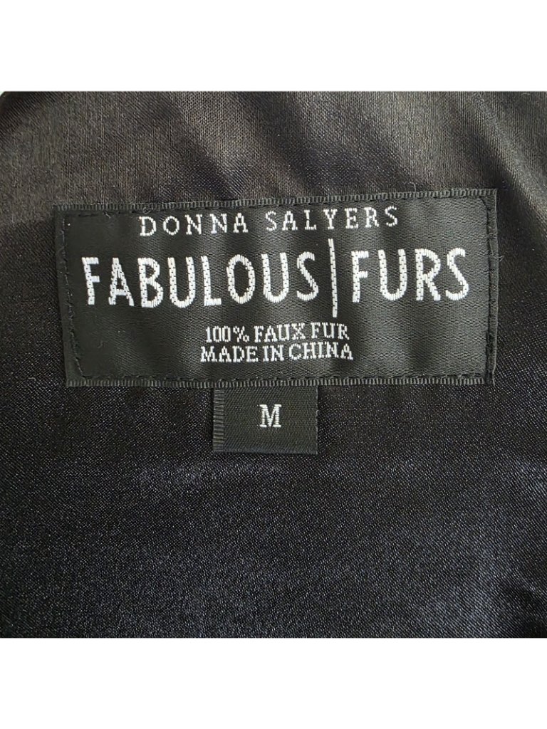 Donna Salyers Fabulous Furs Faux Fur Vest Gray White M — image 4 of 4